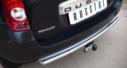 8 199 р. Одинарная защита заднего бампера из трубы диаметром 42 мм (4x4) SLITKOFF Renault Duster HS дорестайлинг (2010-2015)  с доставкой в г. Нижний Новгород. Увеличить фотографию 2