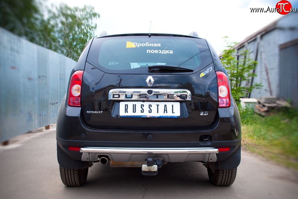 8 199 р. Одинарная защита заднего бампера из трубы диаметром 42 мм (4x4) SLITKOFF Renault Duster HS дорестайлинг (2010-2015)  с доставкой в г. Нижний Новгород