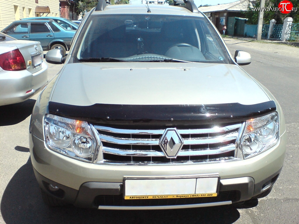 3 199 р. Дефлектор капота NovLine Renault Duster HS дорестайлинг (2010-2015)  с доставкой в г. Нижний Новгород