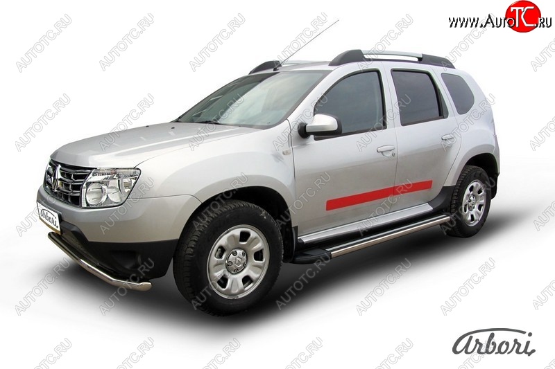 12 509 р. Порожки для ног Arbori Luxe Black Renault Duster HS дорестайлинг (2010-2015)  с доставкой в г. Нижний Новгород