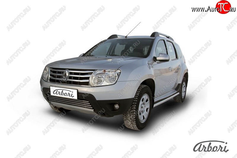 14 759 р. Защита штатных порогов Arbori (нержавейка, d57 mm). Renault Duster HS дорестайлинг (2010-2015)  с доставкой в г. Нижний Новгород