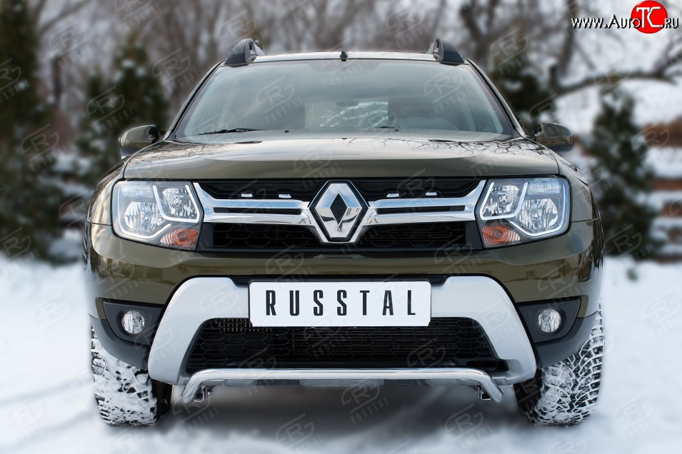 14 449 р. Защита переднего бампера (Ø42 мм волна, нержавейка) SLITKOFF  Renault Duster  HS (2015-2021) рестайлинг  с доставкой в г. Нижний Новгород