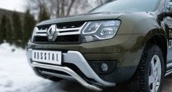 10 549 р. Защита переднего бампера (Ø63 мм волна, нержавейка) SLITKOFF  Renault Duster  HS (2015-2021) рестайлинг  с доставкой в г. Нижний Новгород. Увеличить фотографию 2