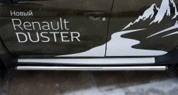 16 299 р. Защита порогов из круглой трубы диаметром 63 мм (рестайлинг) Russtal Renault Duster HS дорестайлинг (2010-2015) (Защита порогов с со скосами на торцах (вариант 1))  с доставкой в г. Нижний Новгород. Увеличить фотографию 6