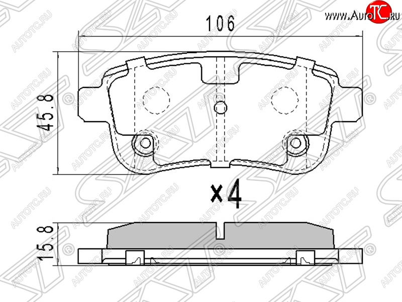 1 129 р. Колодки тормозные SAT (задние)  Renault Fluence - Megane ( универсал,  седан,  хэтчбэк 5 дв.)  с доставкой в г. Нижний Новгород