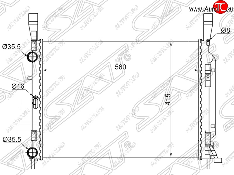 6 849 р. Радиатор двигателя SAT  Renault Kangoo  KW0 (2008-2013) дорестайлинг  с доставкой в г. Нижний Новгород