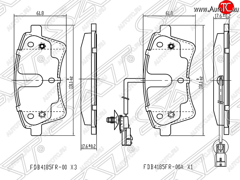 1 299 р. Колодки тормозные SAT (передние)  Renault Kangoo  KW0 (2008-2013) дорестайлинг  с доставкой в г. Нижний Новгород