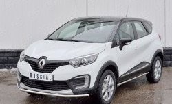 11 649 р. Защита переднего бампера (Ø42 мм, нержавейка) SLITKOFF  Renault Kaptur (2016-2020) дорестайлинг  с доставкой в г. Нижний Новгород. Увеличить фотографию 2