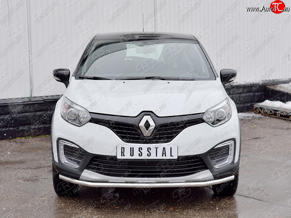 11 649 р. Защита переднего бампера (Ø42 мм, нержавейка) SLITKOFF  Renault Kaptur (2016-2020) дорестайлинг  с доставкой в г. Нижний Новгород