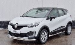 22 749 р. Защита переднего бампера (2 трубыØ63 и 42 мм, нержавейка) SLITKOFF  Renault Kaptur (2016-2020) дорестайлинг  с доставкой в г. Нижний Новгород. Увеличить фотографию 2