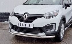 22 749 р. Защита переднего бампера (2 трубыØ63 и 42 мм, нержавейка) SLITKOFF  Renault Kaptur (2016-2020) дорестайлинг  с доставкой в г. Нижний Новгород. Увеличить фотографию 3