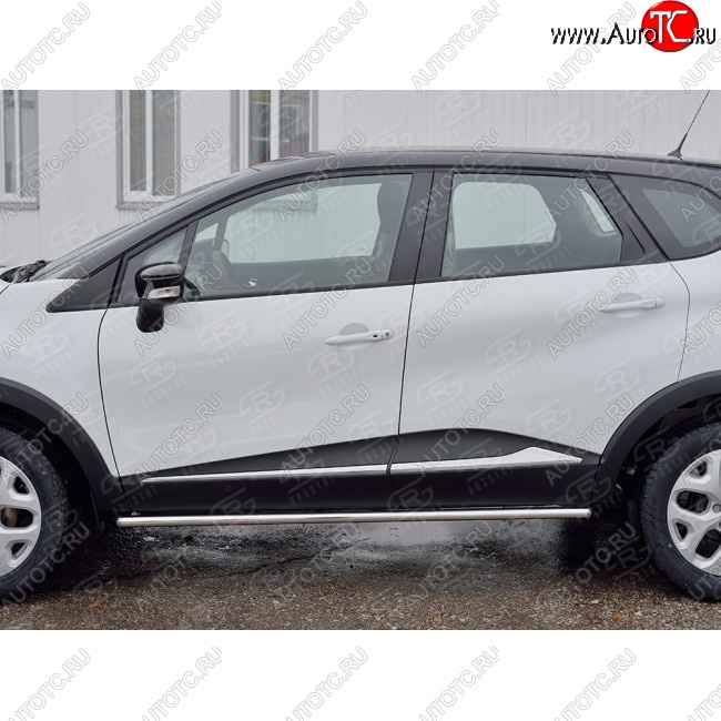 13 899 р. Защита порогов из круглой трубы диаметром 42 мм SLITKOFF v3  Renault Kaptur (2016-2024) дорестайлинг, рестайлинг  с доставкой в г. Нижний Новгород