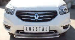 15 299 р. Одинарная защита переднего бампера диаметром 63 мм SLITKOFF Renault Koleos 1 Phase 2 (2011-2013)  с доставкой в г. Нижний Новгород. Увеличить фотографию 2