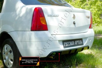 2 179 р. Диффузор на задний бампер RA (под окраску) Renault Logan 1 дорестайлинг (2004-2010) (Неокрашенный)  с доставкой в г. Нижний Новгород. Увеличить фотографию 2