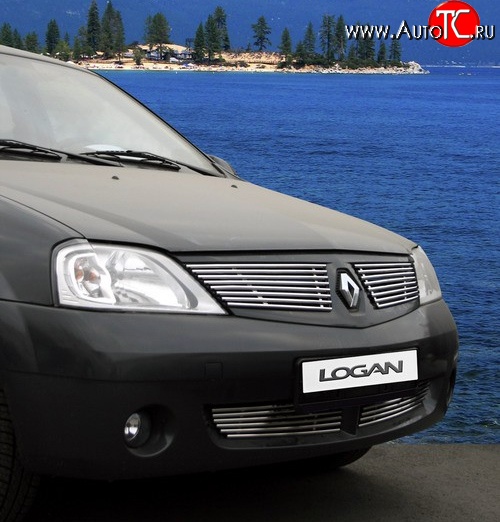 4 148 р. Декоративные вставки решетки радиатора Novline Renault Logan 1 дорестайлинг (2004-2010)  с доставкой в г. Нижний Новгород