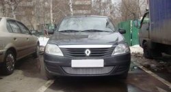 1 899 р. Сетка на бампер Russtal (хром) Renault Logan 1 рестайлинг (2010-2016)  с доставкой в г. Нижний Новгород. Увеличить фотографию 4