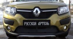 2 079 р. Защитная сетка решетки переднего бампера РА Renault Sandero Stepway (B8) дорестайлинг (2014-2018)  с доставкой в г. Нижний Новгород. Увеличить фотографию 3