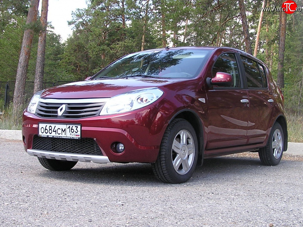 2 799 р. Низкая накладка Kart на передний бампер Renault Sandero (BS) (2009-2014) (Неокрашенная)  с доставкой в г. Нижний Новгород