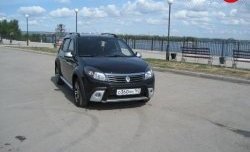 4 249 р. Высокая Накладка Kart на передний бампер Renault Sandero (BS) (2009-2014) (Неокрашенная)  с доставкой в г. Нижний Новгород. Увеличить фотографию 3