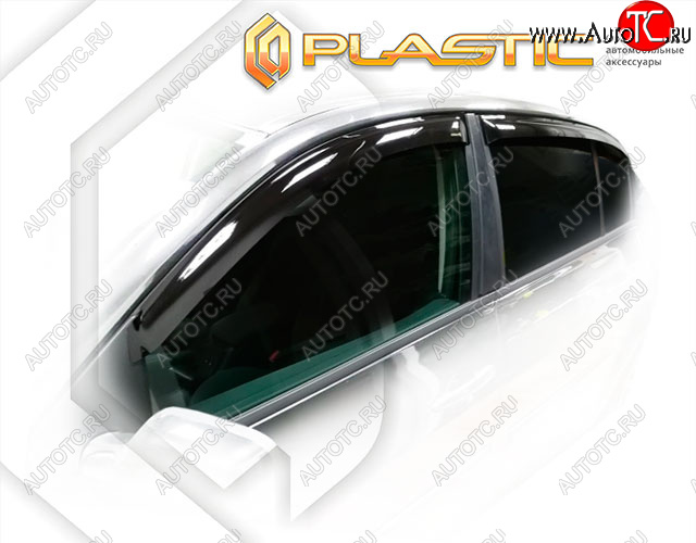 2 079 р. Ветровики дверей CA-Plastic  Renault Megane  седан (2006-2009)  рестайлинг (Classic полупрозрачный, Без хром. молдинга)  с доставкой в г. Нижний Новгород