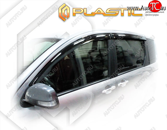 2 159 р. Дефлектора окон (Dice) CA-Plastic  Toyota Sienta Dice (2011-2015) хэтчбек 5 дв. (Classic полупрозрачный, Без хром. молдинга)  с доставкой в г. Нижний Новгород