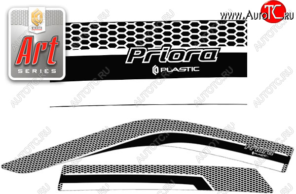 2 199 р. Ветровики дверей CA-Plsastic  Лада Приора  2172 (2008-2014) хэтчбек дорестайлинг (Серия Art белая, без хром. молдинга)  с доставкой в г. Нижний Новгород
