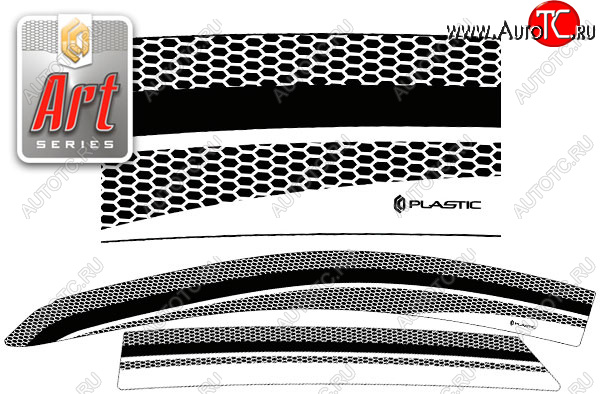 2 299 р. Ветровики дверей CA-Plastic  Hyundai IX35  LM (2009-2018) дорестайлинг, рестайлинг (Серия Art черная, без хром. молдинга, крепление скотч)  с доставкой в г. Нижний Новгород