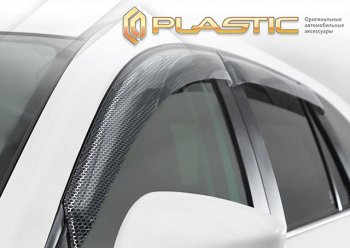 2 299 р. Ветровики дверей CA-Plastic  Toyota Sienta  NCP80 (2003-2015) дорестайлинг, 1-ое пополение 1-ый рестайлинг, 2-ой рестайлинг (Серия Art графит, без хром. молдинга)  с доставкой в г. Нижний Новгород. Увеличить фотографию 2