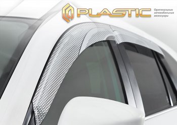 2 399 р. Ветровики дверей CA-Plastic  Toyota Sienta  NCP80 (2003-2015) дорестайлинг, 1-ое пополение 1-ый рестайлинг, 2-ой рестайлинг (Серия Art серебро, без хром. молдинга)  с доставкой в г. Нижний Новгород. Увеличить фотографию 2