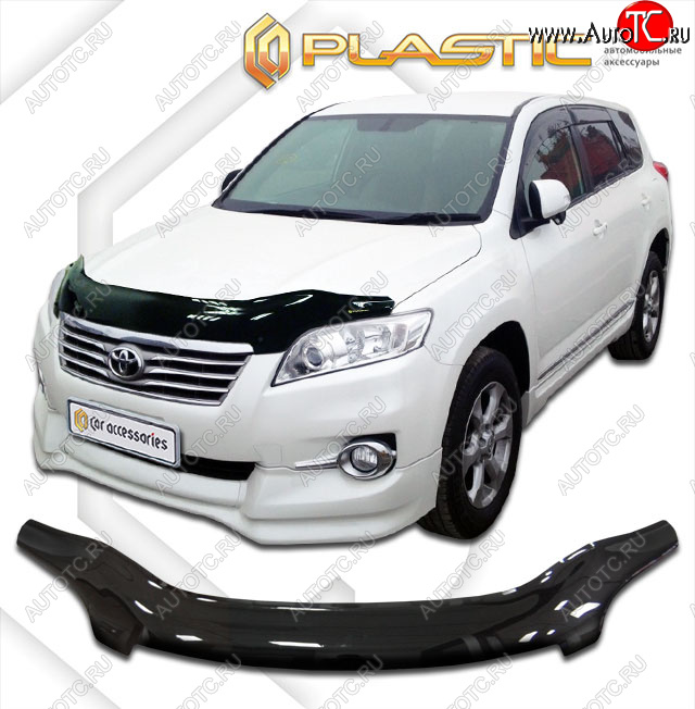 2 489 р. Дефлектор капота (exclusive) CA-Plastic  Toyota Vanguard (2007-2013) (Classic чёрный, Без надписи)  с доставкой в г. Нижний Новгород