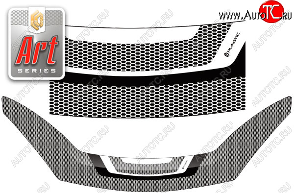 2 399 р. Дефлектор капота CA-Plastic Renault Sandero (BS) (2009-2014) (Art графит)  с доставкой в г. Нижний Новгород