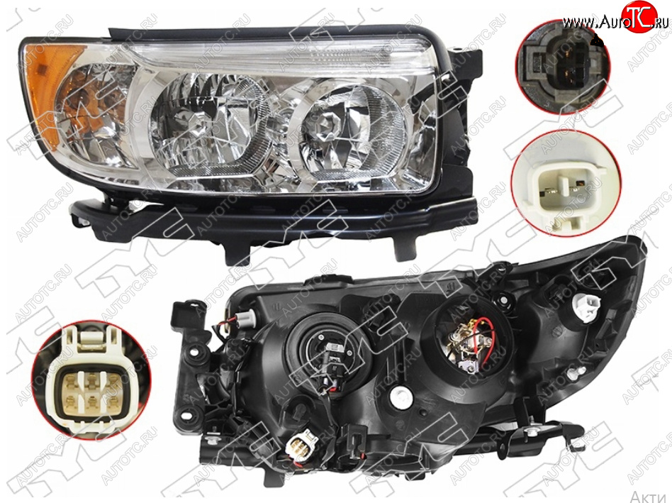 16 499 р. Правая фара (Евросвет) TYC Subaru Forester SG рестайлинг (2005-2008)  с доставкой в г. Нижний Новгород