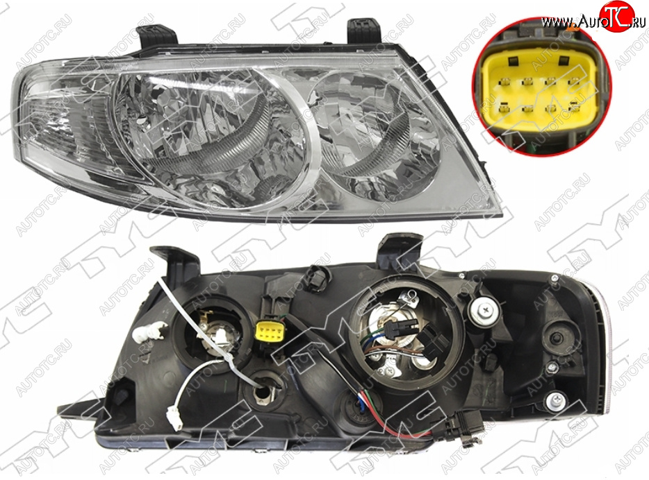 11 649 р. Правая фара (EURO, под электрокорректор) TYC  Nissan Almera Classic  седан (2006-2013) B10  с доставкой в г. Нижний Новгород