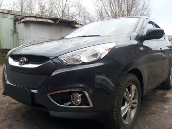 Защитная сетка радиатора в бампер (ячейка 3х7 мм) Стрелка11 Стандарт Hyundai IX35 LM дорестайлинг (2009-2013)