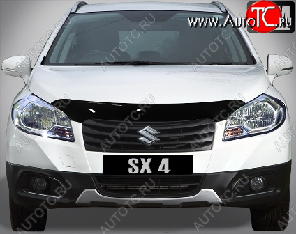 2 699 р. Дефлектор капота SIM Suzuki SX4 JYB, JYA хэтчбэк дорестайлинг (2013-2016)  с доставкой в г. Нижний Новгород