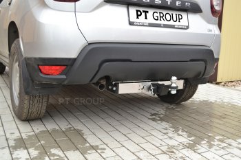 18 399 р. Фаркоп (с нержавеющей накладкой) Petroil Tuning Renault Duster HM (2020-2024) (Без заглушки )  с доставкой в г. Нижний Новгород. Увеличить фотографию 3