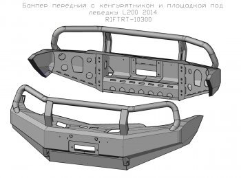 53 999 р. Бампер передний силовой РИФ Mitsubishi Pajero Sport PB рестайлинг (2013-2017) (С защитной дугой и защитой бачка омывателя)  с доставкой в г. Нижний Новгород. Увеличить фотографию 4