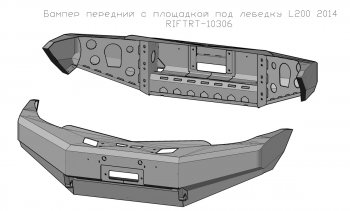 45 999 р. Бампер передний силовой РИФ Mitsubishi L200 4  рестайлинг (2013-2016) (С защитой бачка омывателя)  с доставкой в г. Нижний Новгород. Увеличить фотографию 3