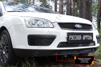 2 499 р. Защитная сетка решетки переднего бампера Русская Артель Ford Focus 2 универсал дорестайлинг (2004-2008) (Поверхность текстурная)  с доставкой в г. Нижний Новгород. Увеличить фотографию 2