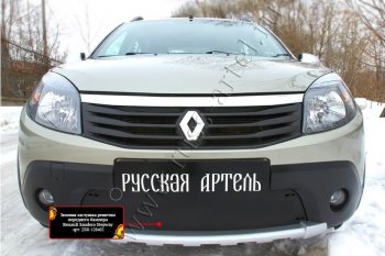 Защитная сетка и зимняя заглушка решетки радиатора Русская Артель Renault (Рено) Sandero Stepway (Сандеро-Степвэй)  (BS) (2010-2014) (BS)  (Поверхность текстурная)