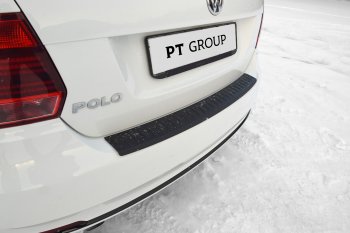 1 039 р. Накладка на задний бампер Petroil Tuning Volkswagen Polo 5 седан рестайлинг (2015-2020) (Текстурная поврехность)  с доставкой в г. Нижний Новгород. Увеличить фотографию 2