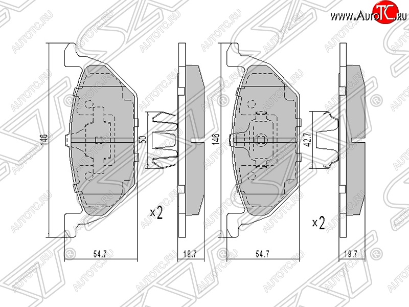 1 039 р. Колодки тормозные SAT (передние) Audi A3 8LA хэтчбэк 5 дв. дорестайлинг (1996-2000)  с доставкой в г. Нижний Новгород