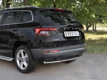 12 799 р. Защита заднего бампера (Ø42 мм, нержавейка) SLITKOFF  Skoda Karoq  NU7 (2017-2021) дорестайлинг  с доставкой в г. Нижний Новгород. Увеличить фотографию 2