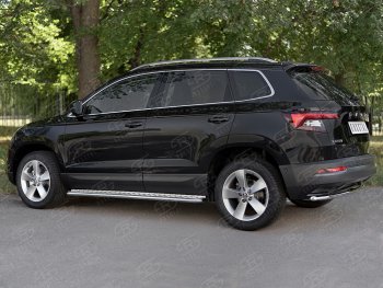 12 799 р. Защита заднего бампера (Ø42 мм, нержавейка) SLITKOFF  Skoda Karoq  NU7 (2017-2021) дорестайлинг  с доставкой в г. Нижний Новгород. Увеличить фотографию 4