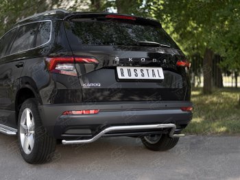 10 949 р. Защита заднего бампера (Ø42 мм волна, нержавейка) SLITKOFF Skoda Karoq NU7 дорестайлинг (2017-2021)  с доставкой в г. Нижний Новгород. Увеличить фотографию 2