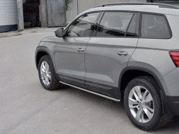 15 899 р. Защита порогов SLITKOFF из круглой трубы диаметром 42 мм v3  Skoda Kodiaq  NU7 (2017-2021) дорестайлинг  с доставкой в г. Нижний Новгород. Увеличить фотографию 2