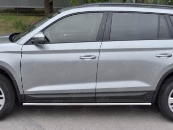 15 899 р. Защита порогов SLITKOFF из круглой трубы диаметром 42 мм v3  Skoda Kodiaq  NU7 (2017-2021) дорестайлинг  с доставкой в г. Нижний Новгород. Увеличить фотографию 3