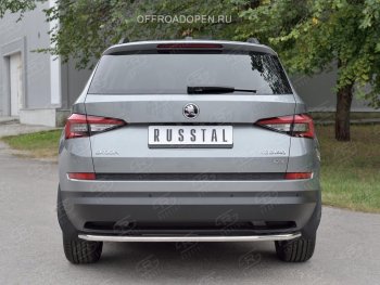 13 699 р. Защита заднего бампера (Ø42 мм, нержавейка) SLITKOFF Skoda Kodiaq NU7 дорестайлинг (2017-2021)  с доставкой в г. Нижний Новгород. Увеличить фотографию 2