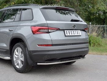 13 699 р. Защита заднего бампера (Ø42 мм, нержавейка) SLITKOFF Skoda Kodiaq NU7 дорестайлинг (2017-2021)  с доставкой в г. Нижний Новгород. Увеличить фотографию 3