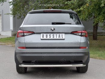 14 999 р. Защита заднего бампера (Ø63 мм, нержавейка) SLITKOFF Skoda Kodiaq NU7 дорестайлинг (2017-2021)  с доставкой в г. Нижний Новгород. Увеличить фотографию 3